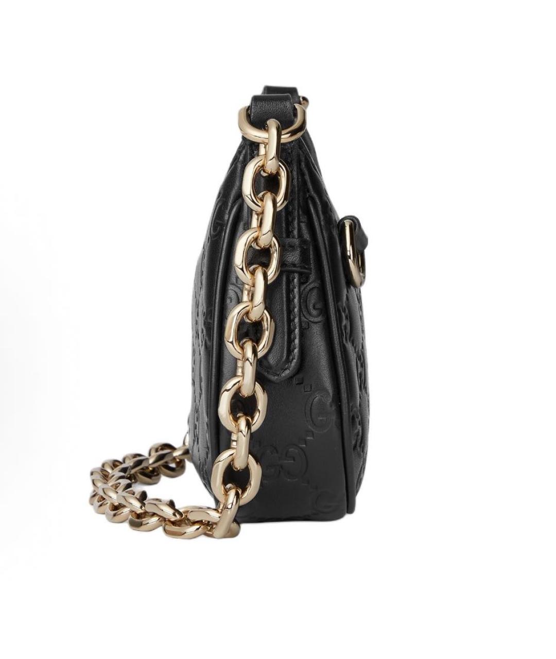 GUCCI Черная кожаная сумка через плечо, фото 3