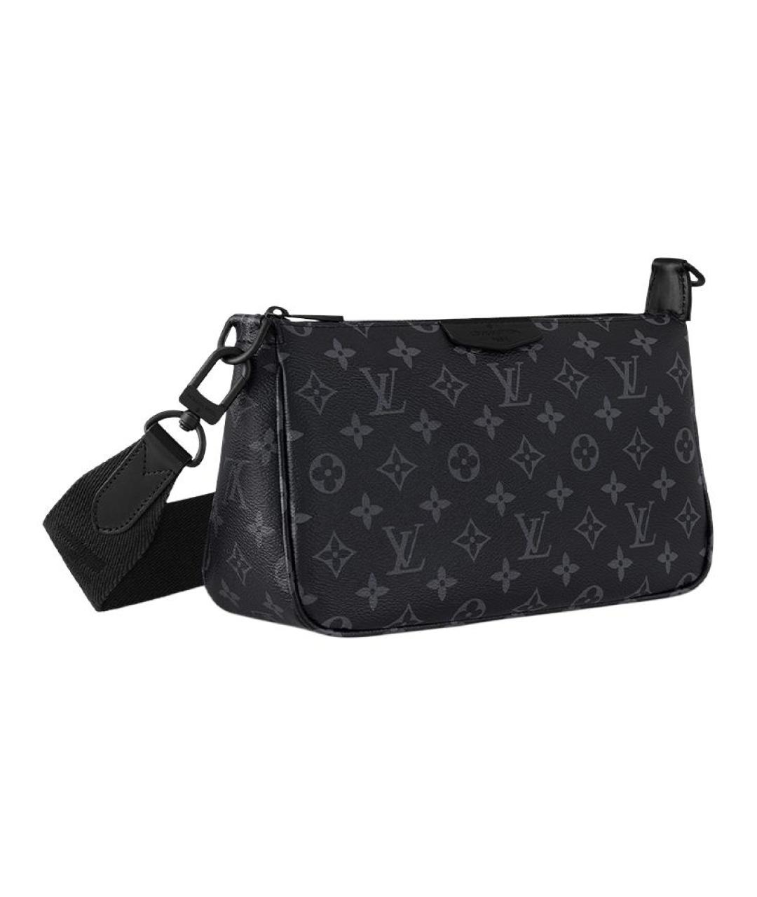 LOUIS VUITTON Черная сумка на плечо из канвы, фото 2