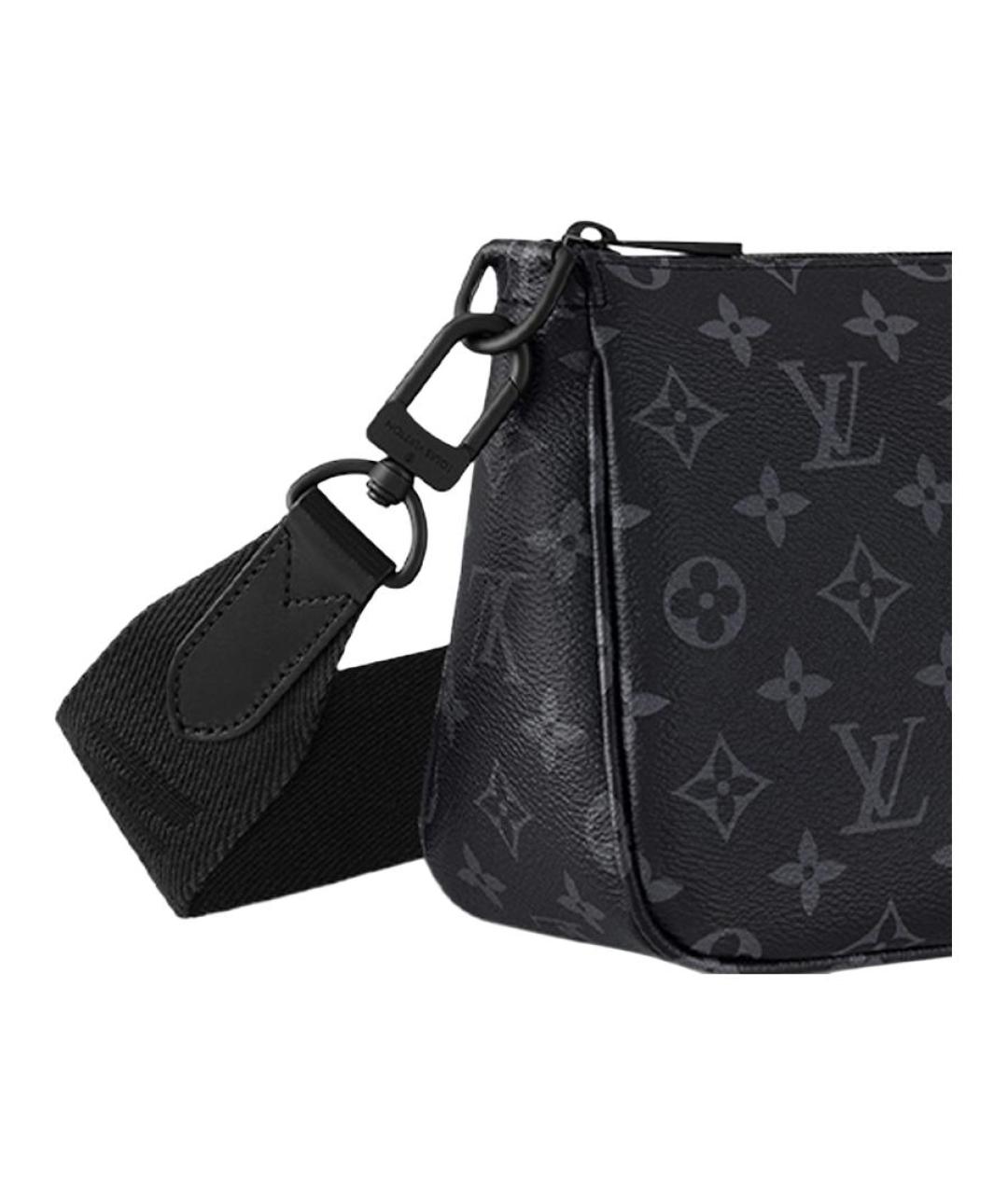 LOUIS VUITTON Черная сумка на плечо из канвы, фото 5