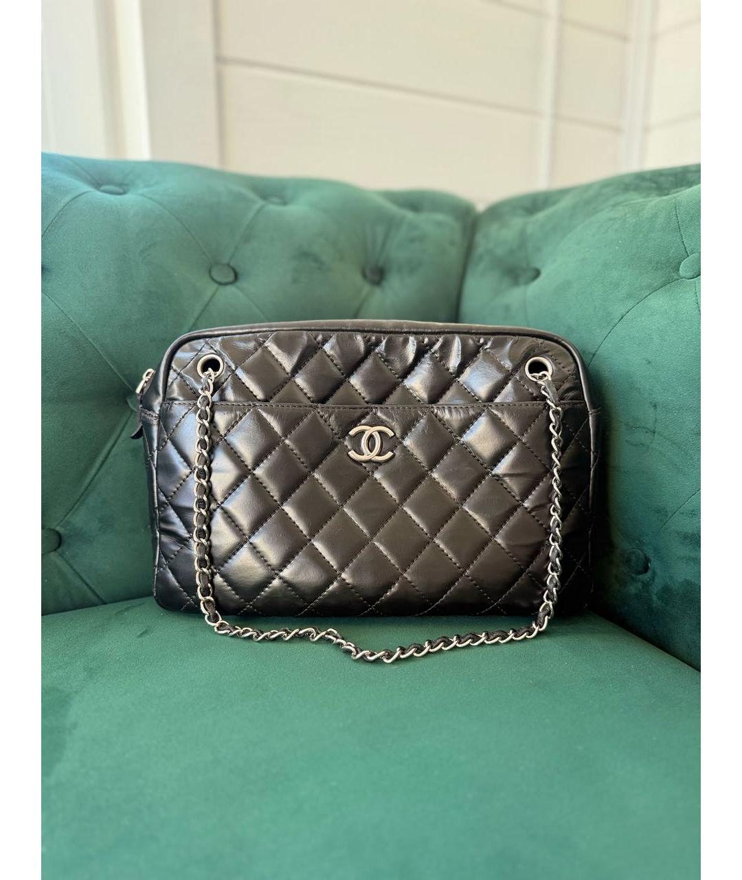CHANEL Черная кожаная сумка тоут, фото 9