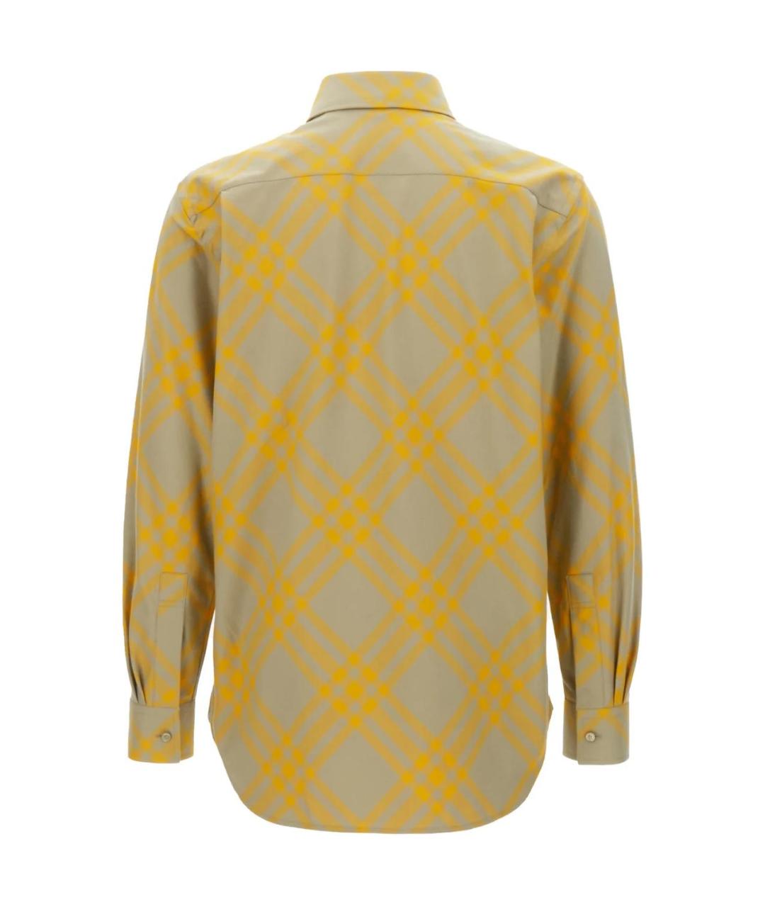 BURBERRY Желтая хлопковая кэжуал рубашка, фото 2