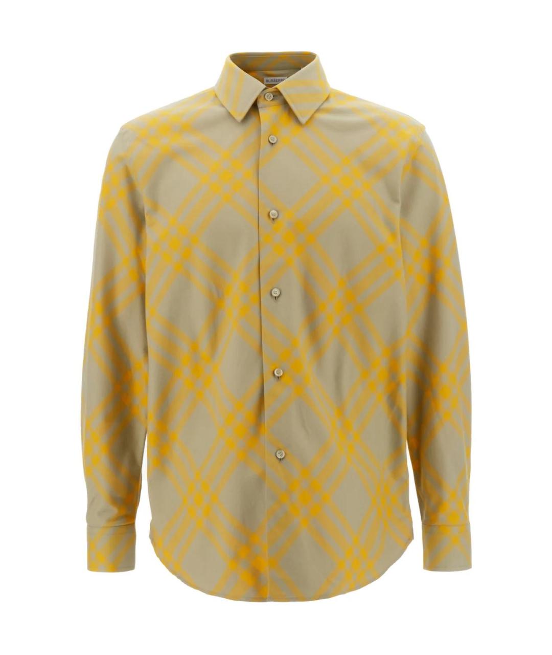 BURBERRY Желтая хлопковая кэжуал рубашка, фото 1