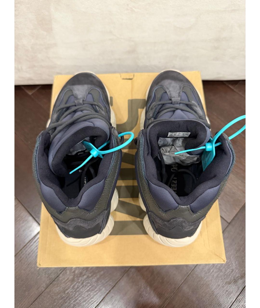 ADIDAS YEEZY Темно-синие замшевые высокие кроссовки / кеды, фото 2