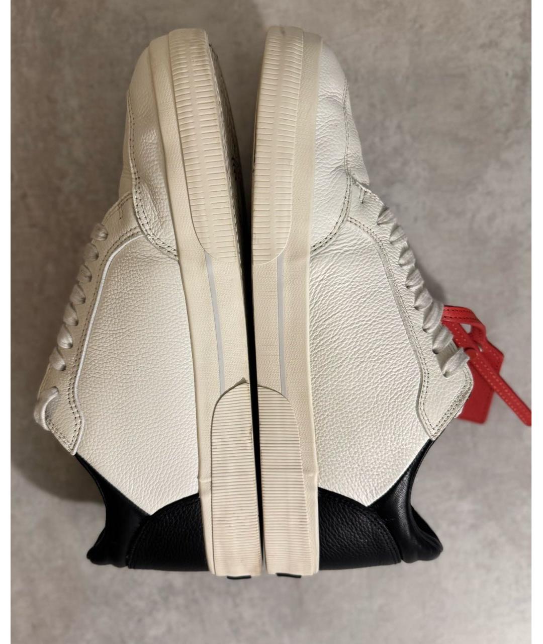 OFF-WHITE Белые кожаные низкие кроссовки / кеды, фото 4