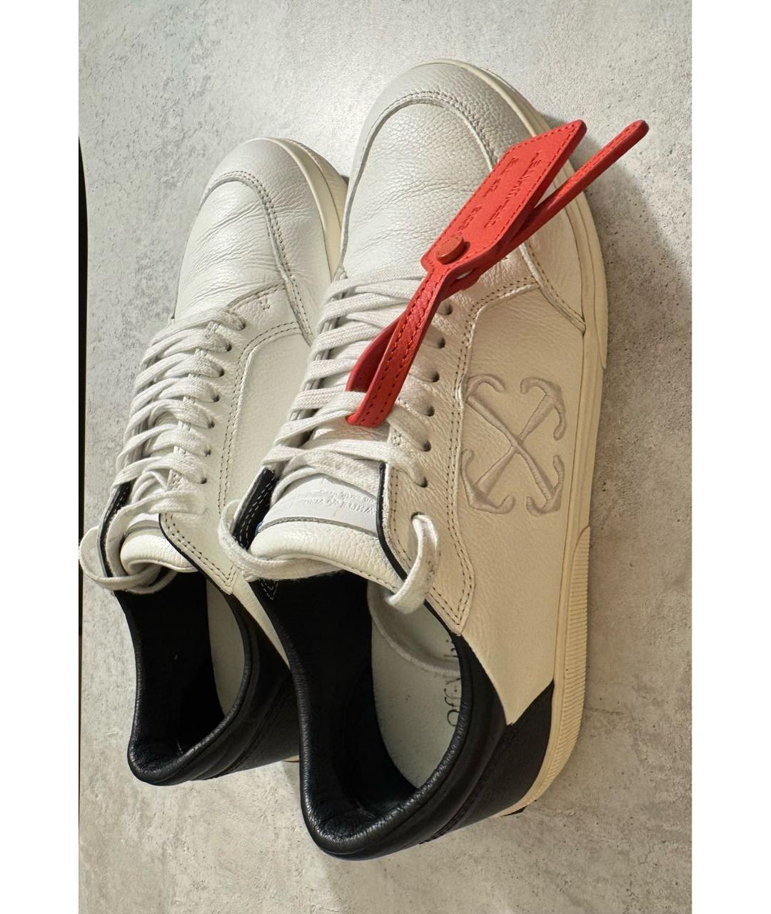 OFF-WHITE Белые кожаные низкие кроссовки / кеды, фото 6