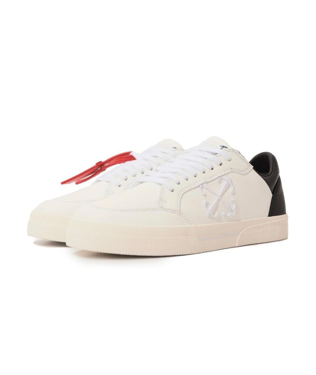 OFF-WHITE Белые кожаные низкие кроссовки / кеды, фото 9