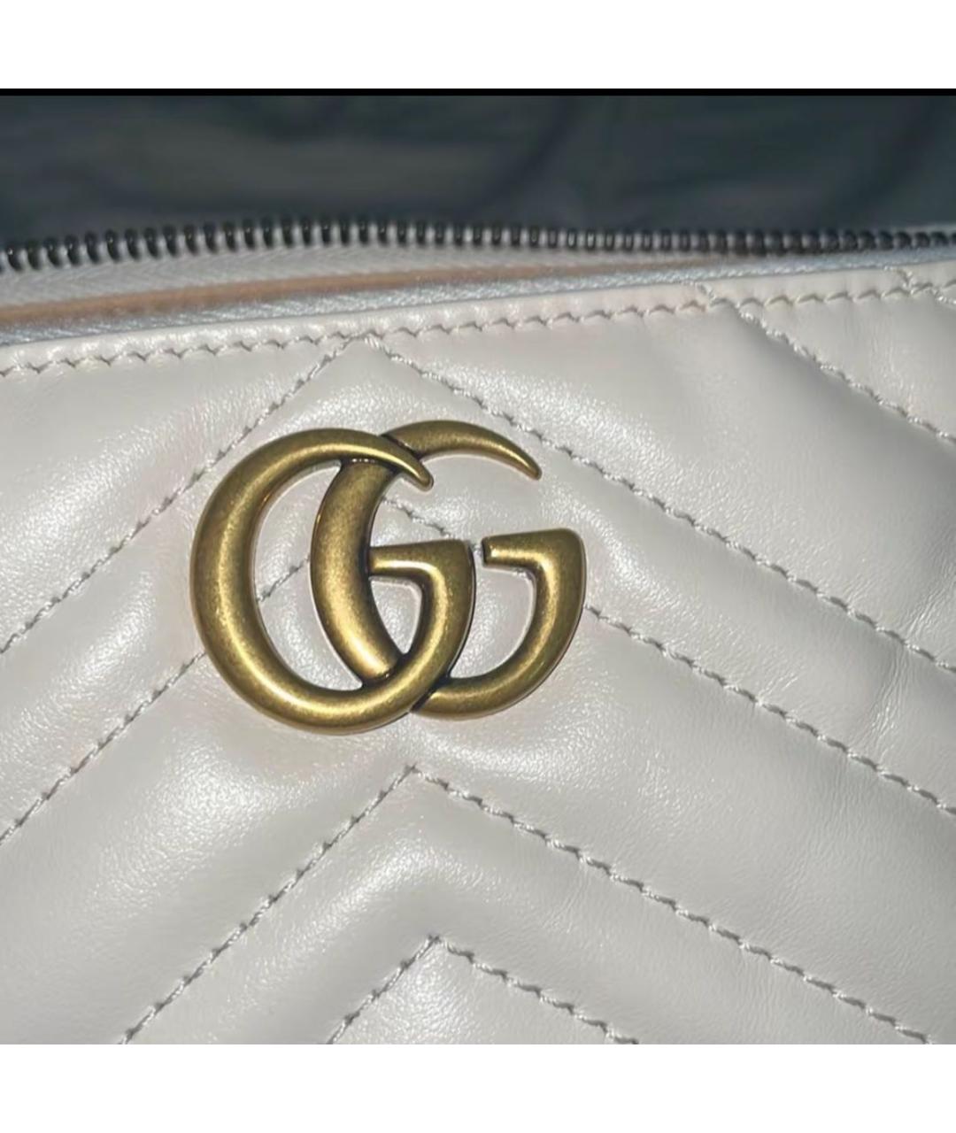 GUCCI Белая кожаная сумка через плечо, фото 6
