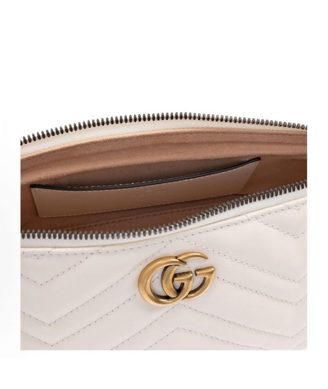 GUCCI Белая кожаная сумка через плечо, фото 4