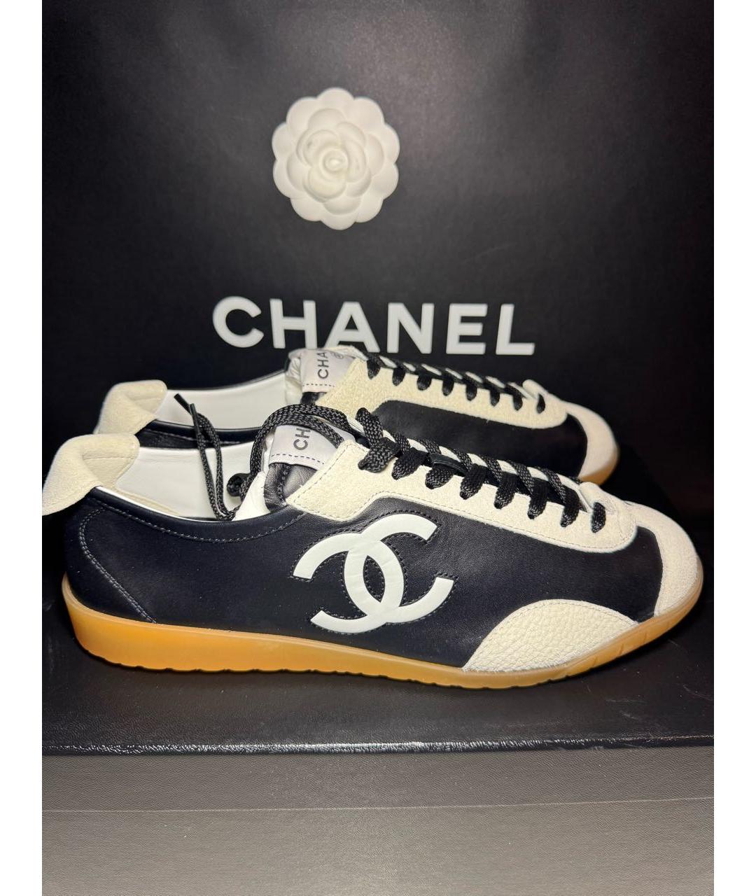 CHANEL Черные кожаные кеды, фото 8