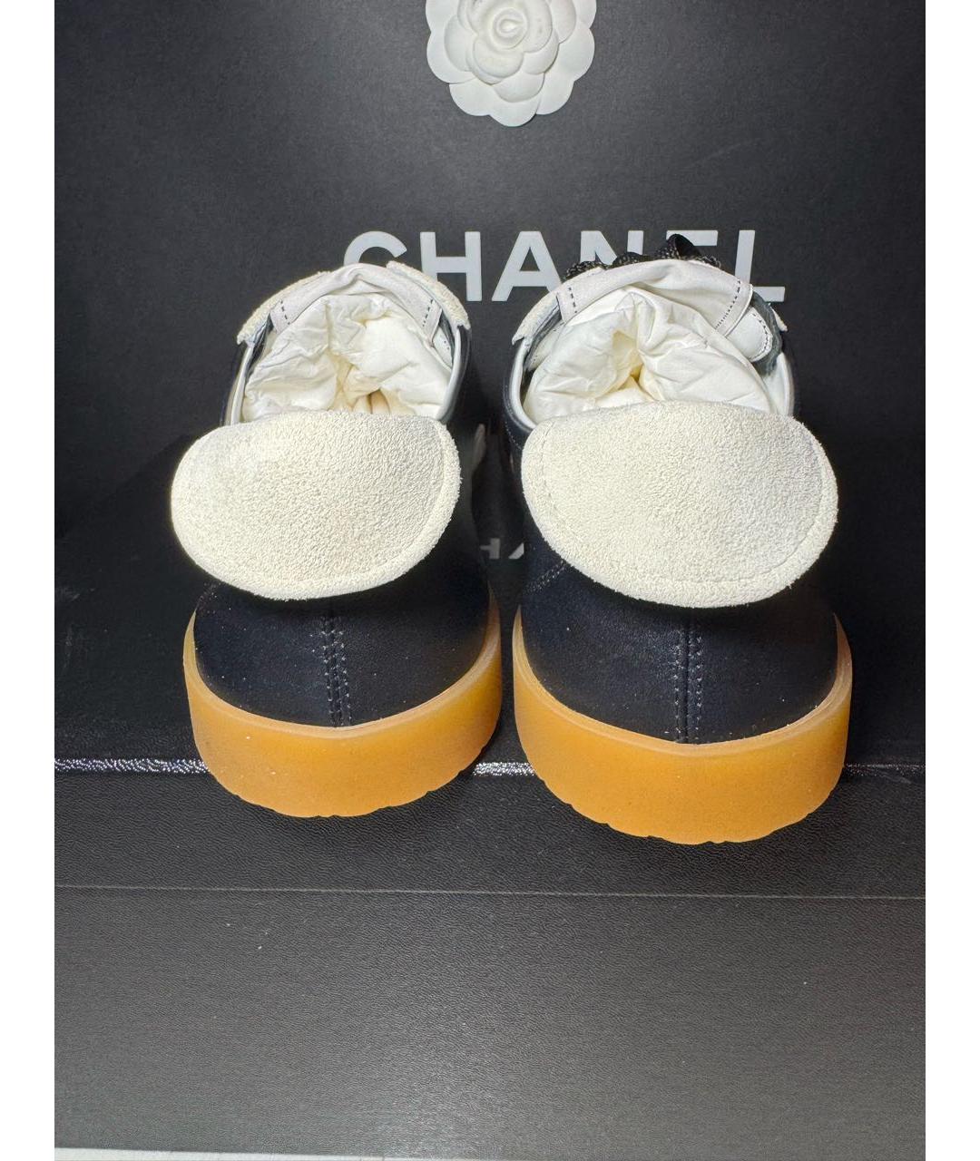 CHANEL Черные кожаные кеды, фото 4