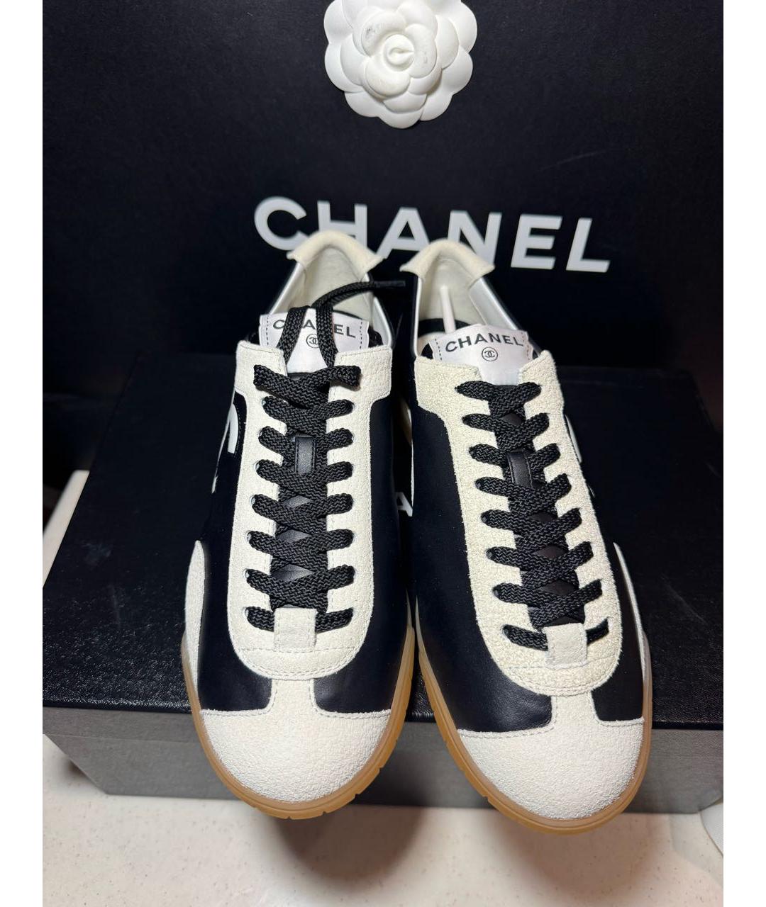 CHANEL Черные кожаные кеды, фото 2