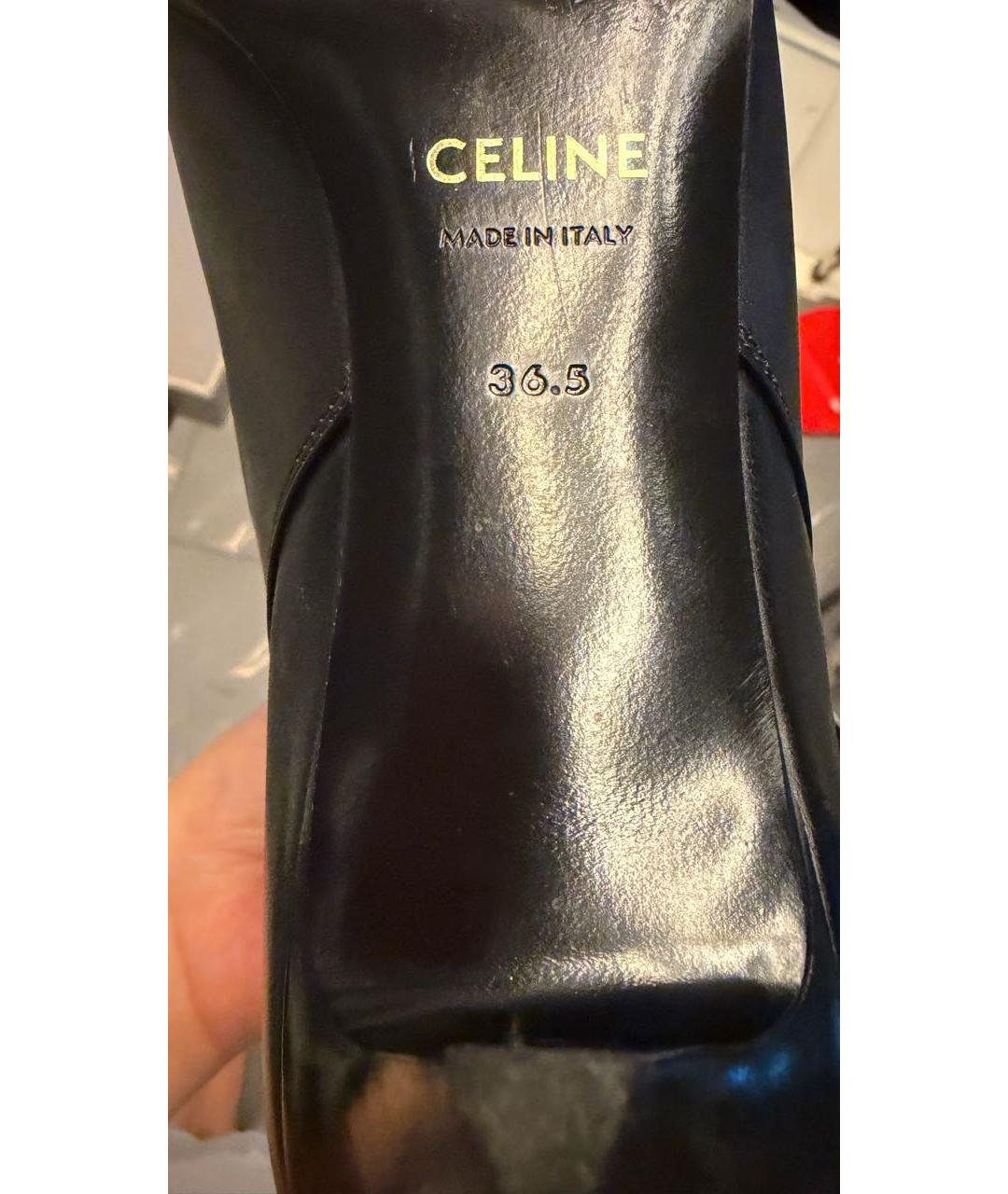 CELINE Черные кожаные ботинки, фото 3