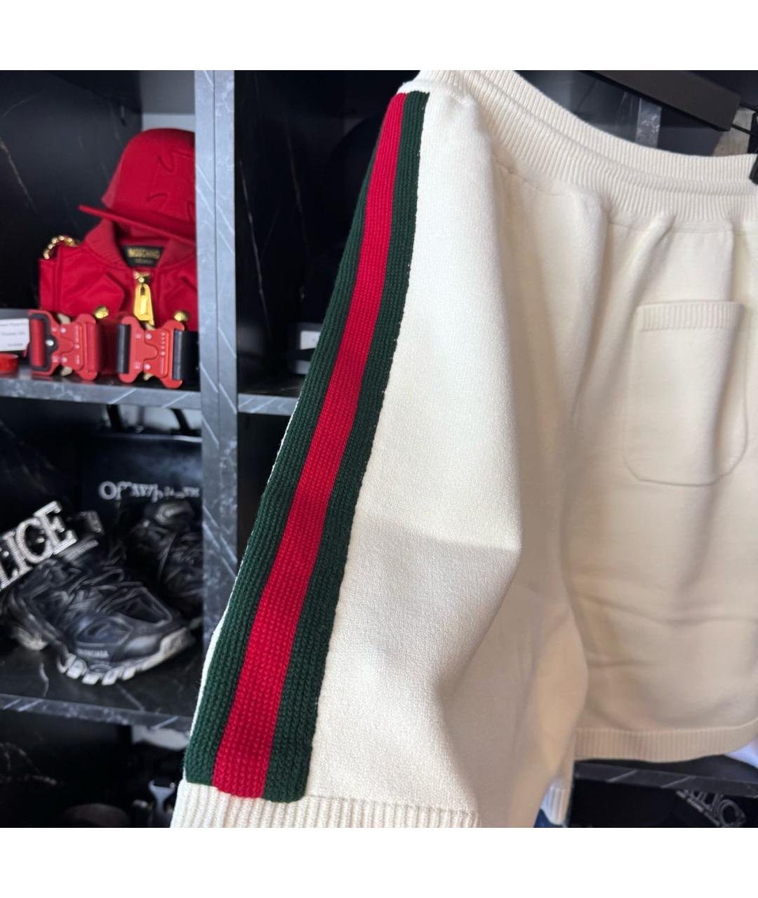 GUCCI Белые хлопковые шорты, фото 6