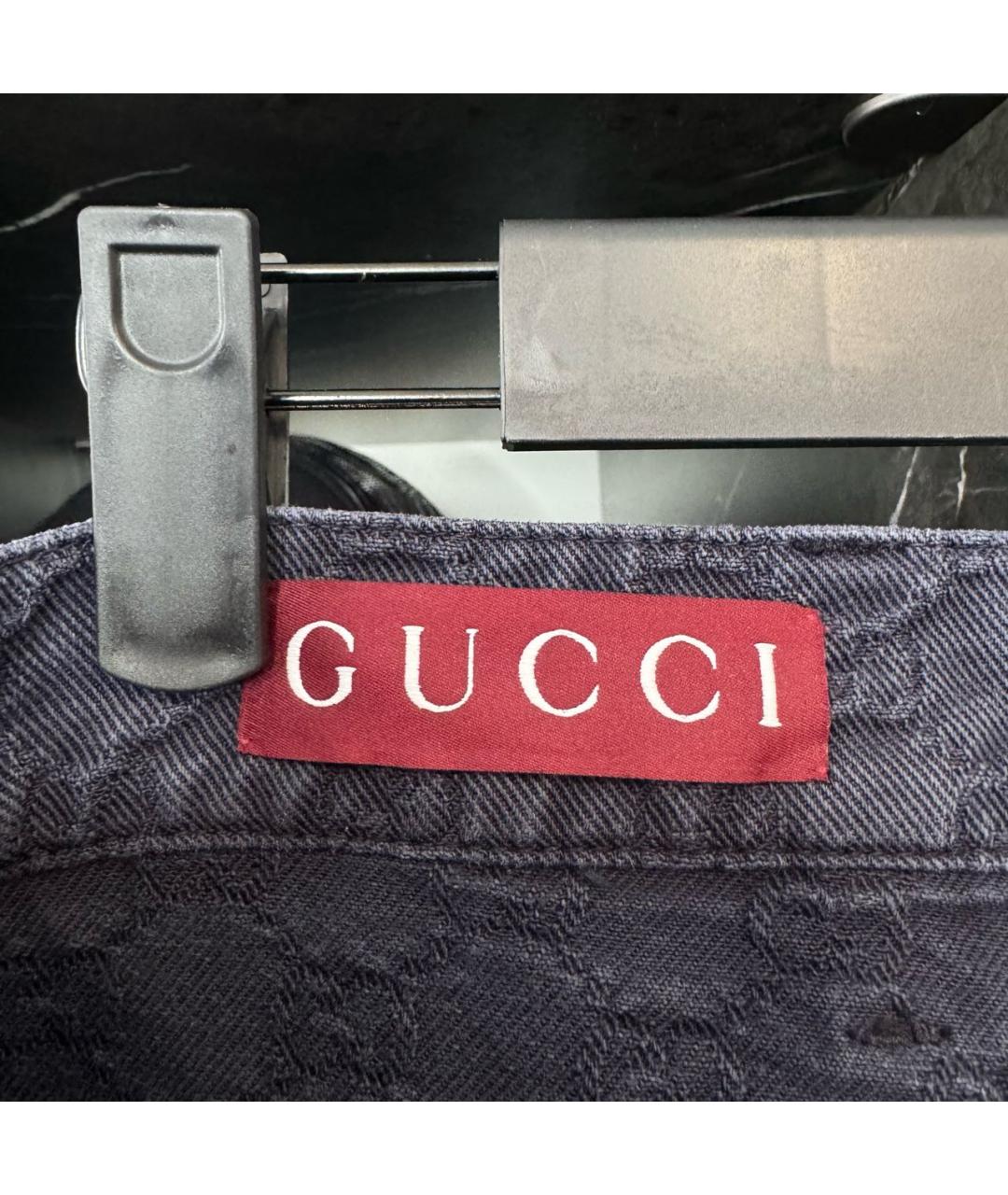GUCCI Темно-синие хлопковые джинсы, фото 6