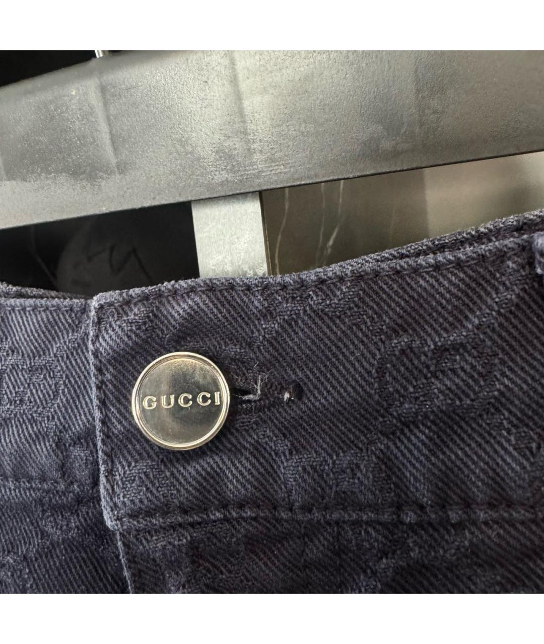 GUCCI Темно-синие хлопковые джинсы, фото 4