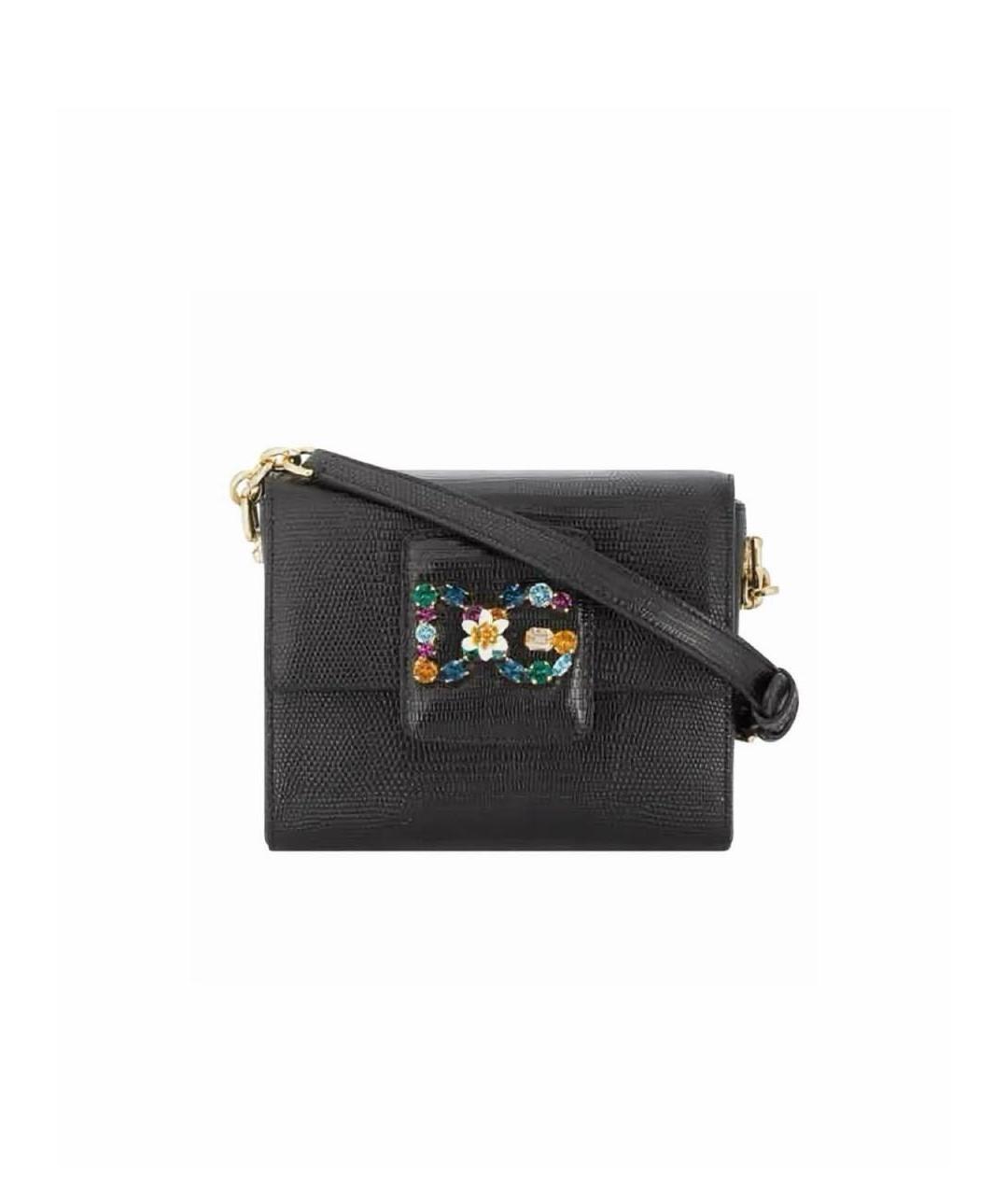 DOLCE&GABBANA Черная кожаная сумка через плечо, фото 5