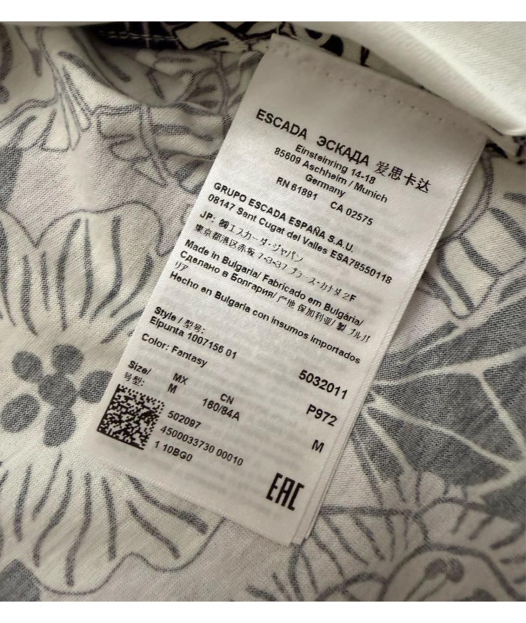 ESCADA Белая хлопковая футболка, фото 5