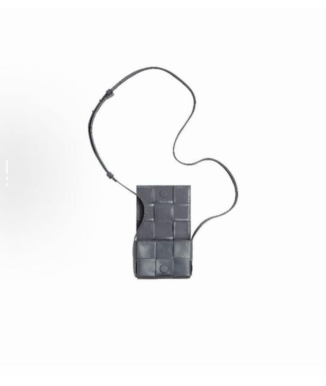 BOTTEGA VENETA Серая кожаная сумка через плечо, фото 4