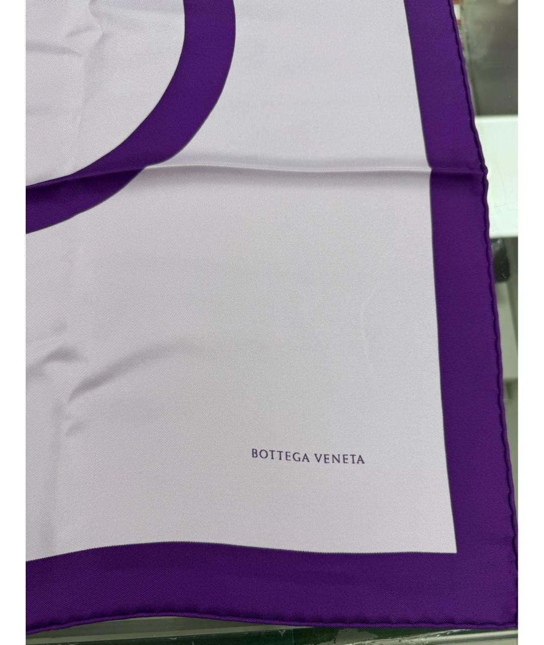 BOTTEGA VENETA Фиолетовый шелковый платок, фото 6