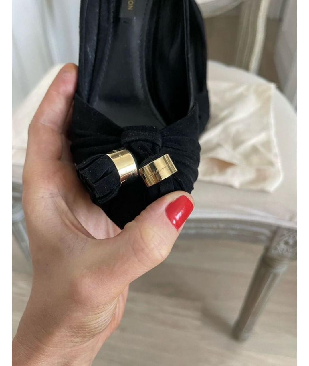 LOUIS VUITTON Черные замшевые туфли, фото 4