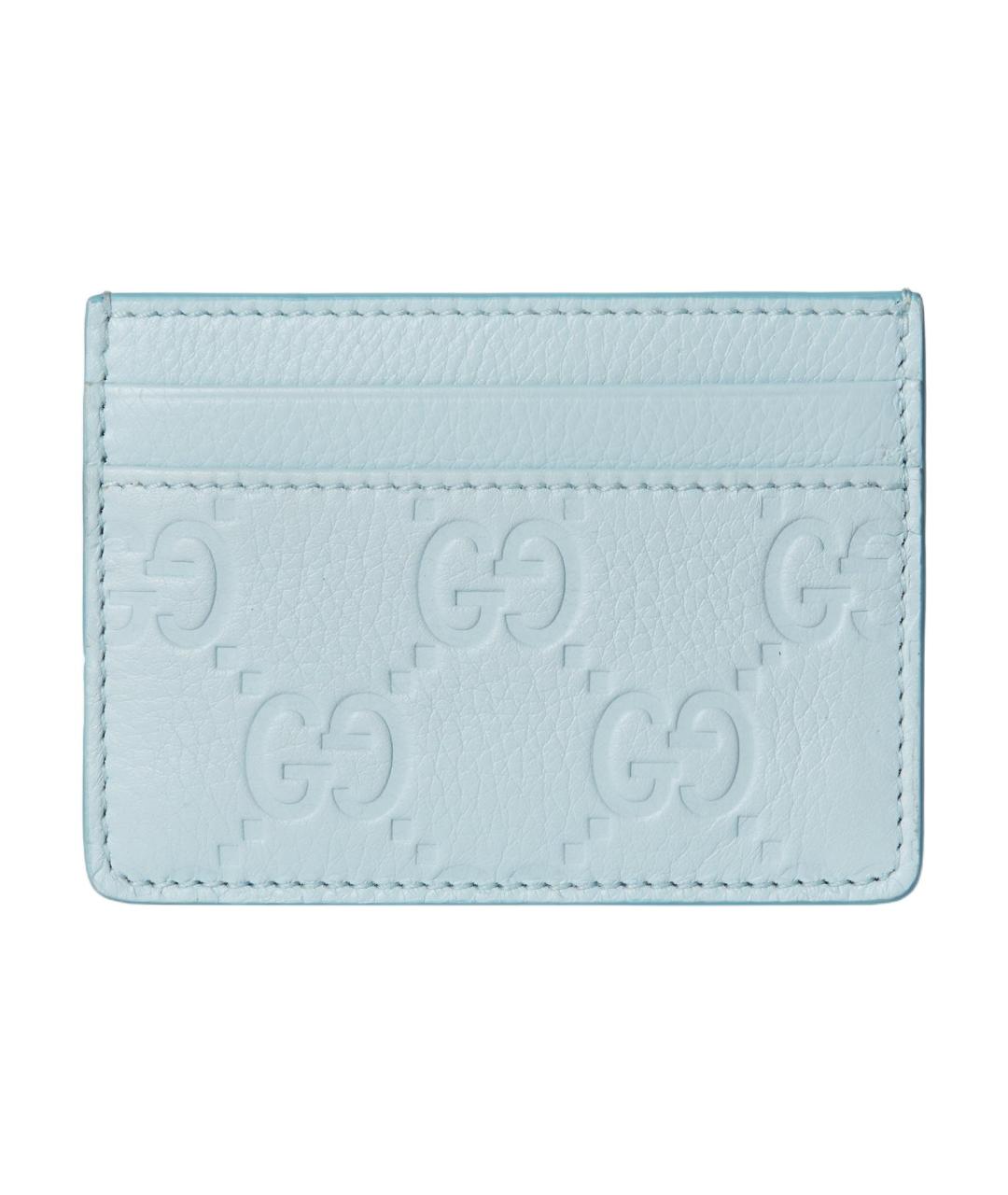 GUCCI Голубой кожаный кардхолдер, фото 1