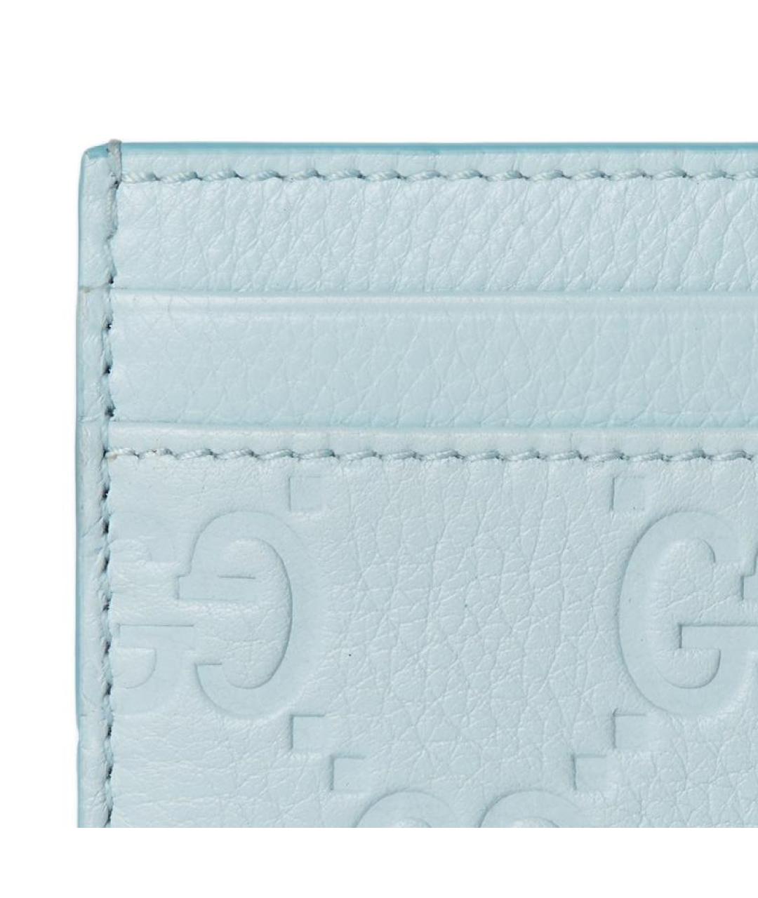 GUCCI Голубой кожаный кардхолдер, фото 5