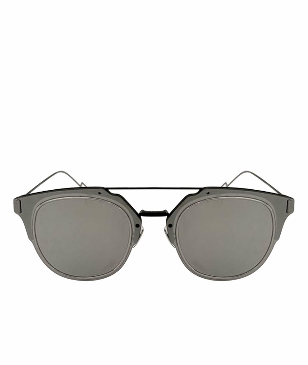 CHRISTIAN DIOR Серебряные металлические солнцезащитные очки, фото 1