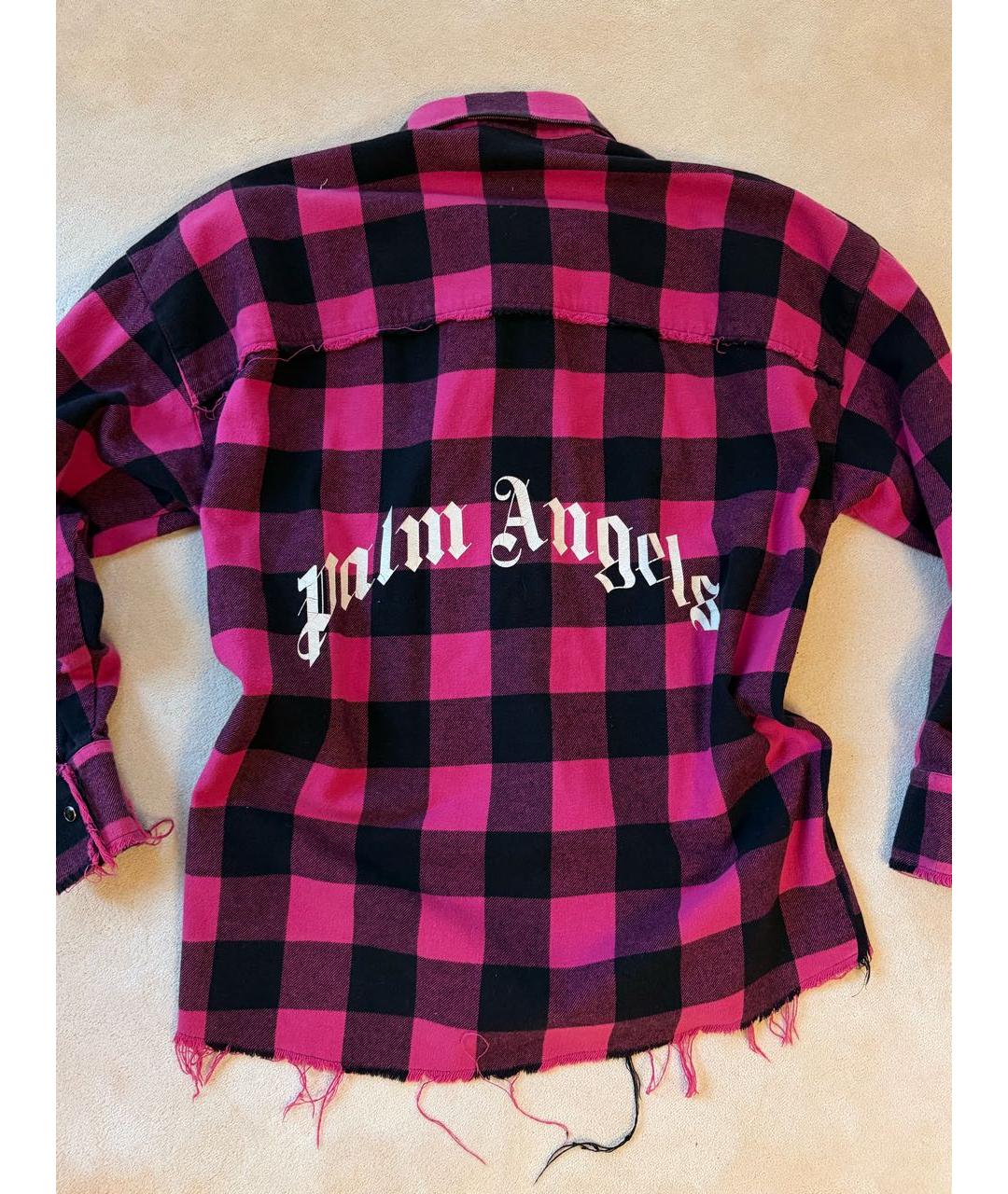 PALM ANGELS Фуксия хлопко-шерстяная классическая рубашка, фото 6