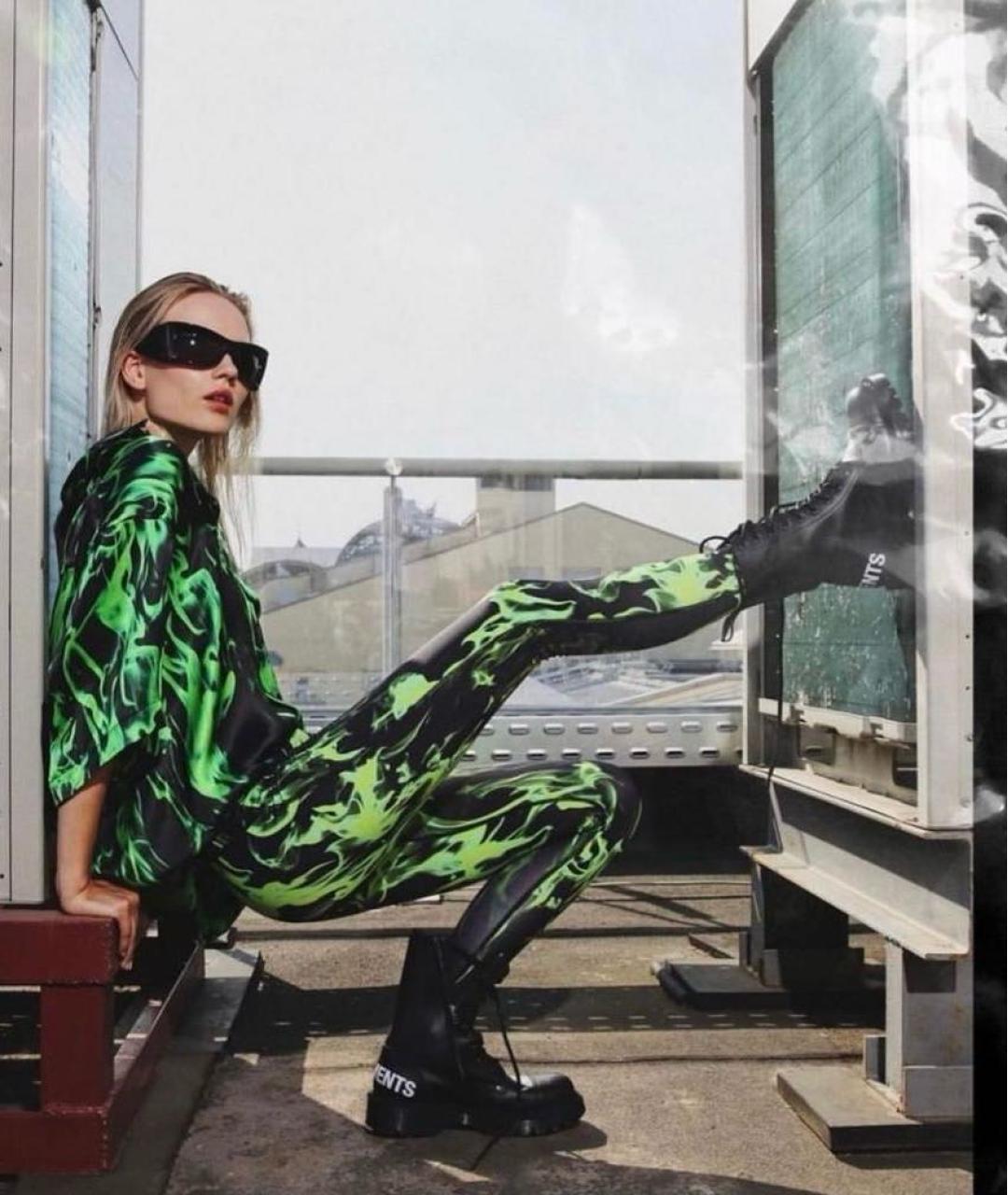 VETEMENTS Зеленые леггинсы и велосипедки, фото 8
