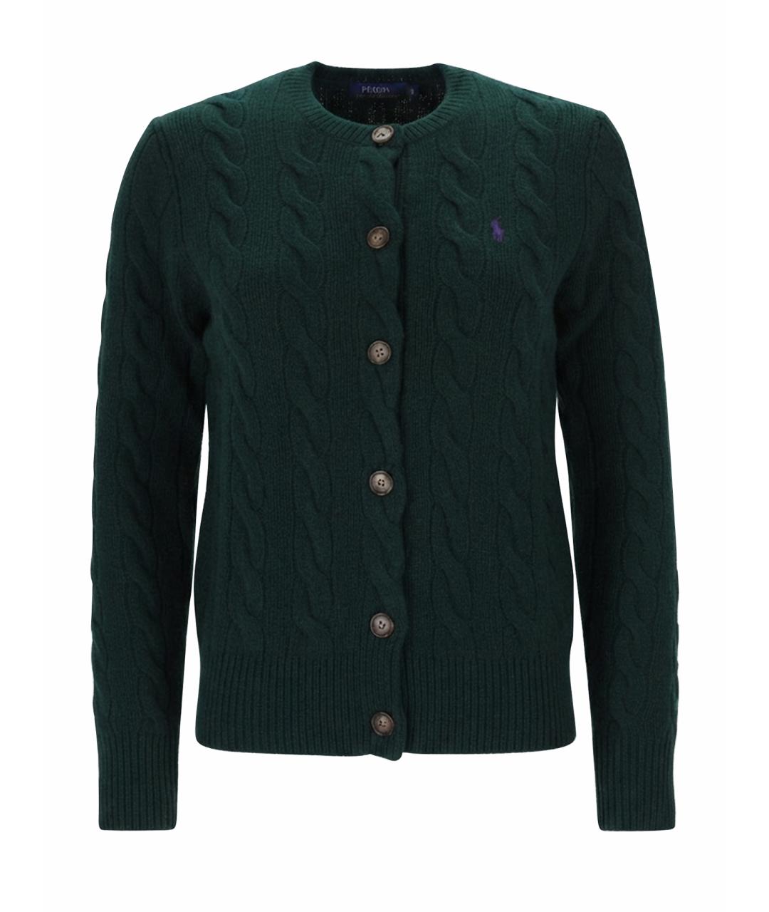 POLO RALPH LAUREN Зеленый шерстяной кардиган, фото 1
