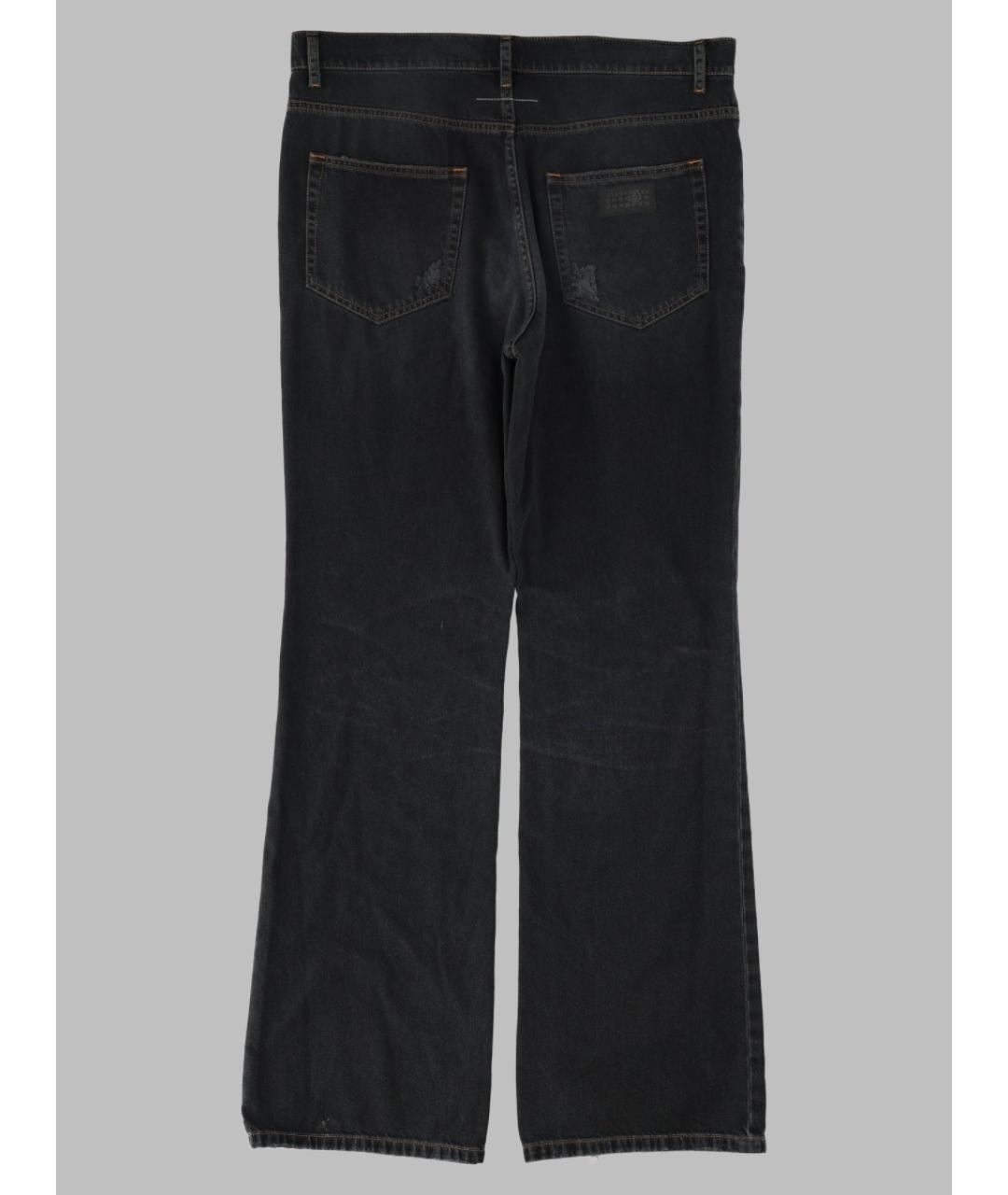MM6 MAISON MARGIELA Черные хлопковые прямые джинсы, фото 2