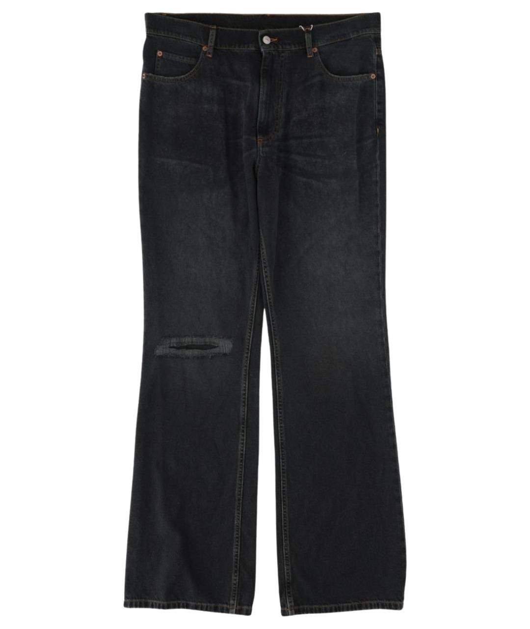 MM6 MAISON MARGIELA Черные хлопковые прямые джинсы, фото 1