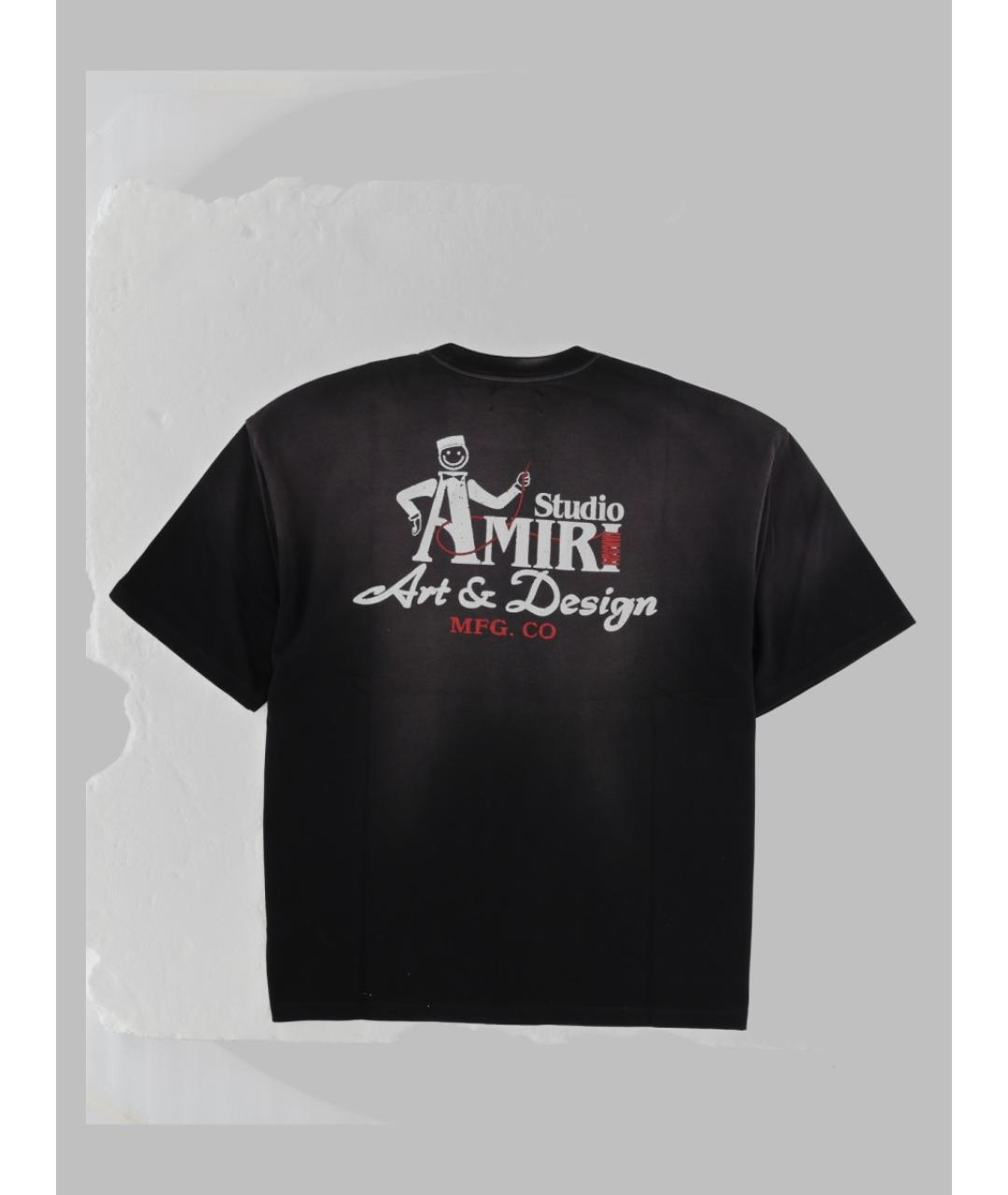 AMIRI Черная хлопковая футболка, фото 2