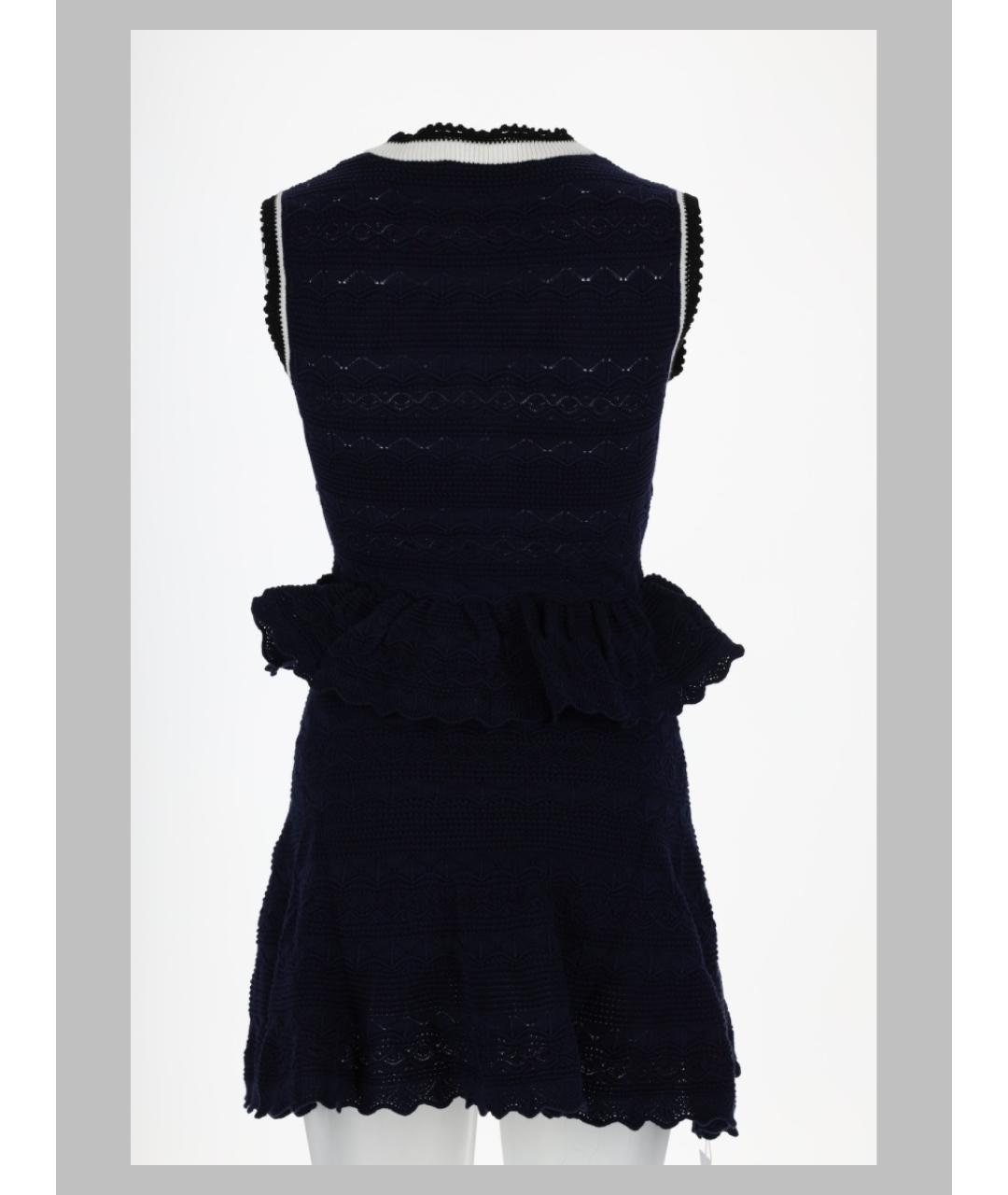 SELF-PORTRAIT Синее хлопковое повседневное платье, фото 2