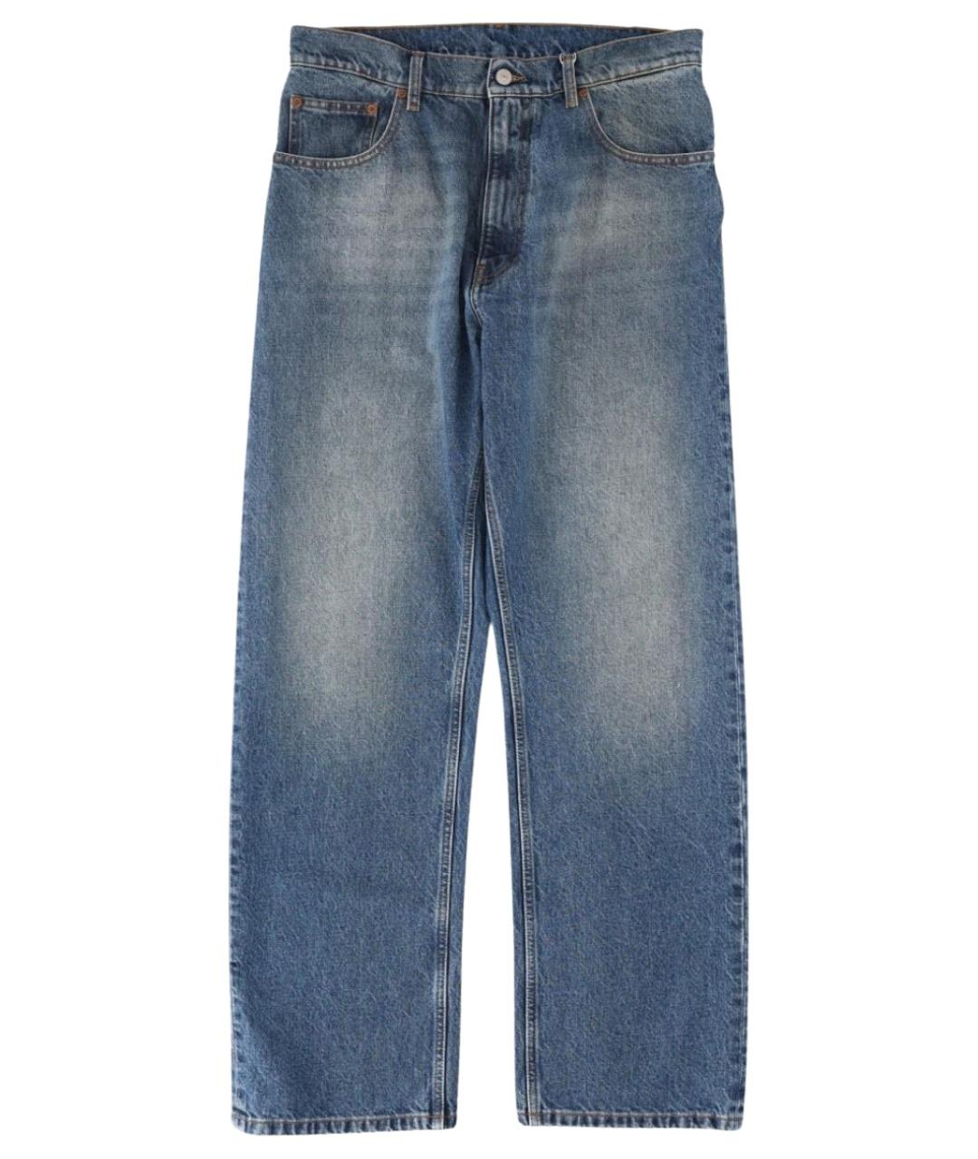MM6 MAISON MARGIELA Синие хлопко-полиэстеровые прямые джинсы, фото 1