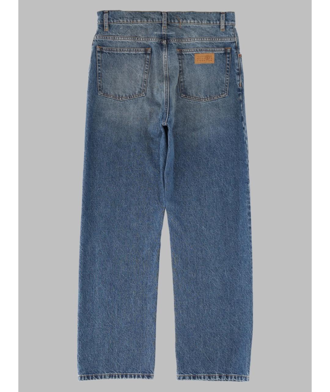 MM6 MAISON MARGIELA Синие хлопко-полиэстеровые прямые джинсы, фото 2