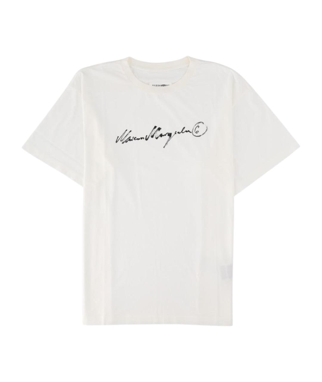 MM6 MAISON MARGIELA Белая хлопковая футболка, фото 1