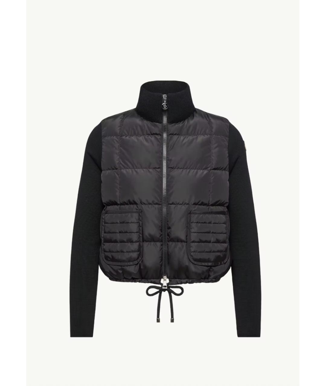 MONCLER Черный синтетический кардиган, фото 4
