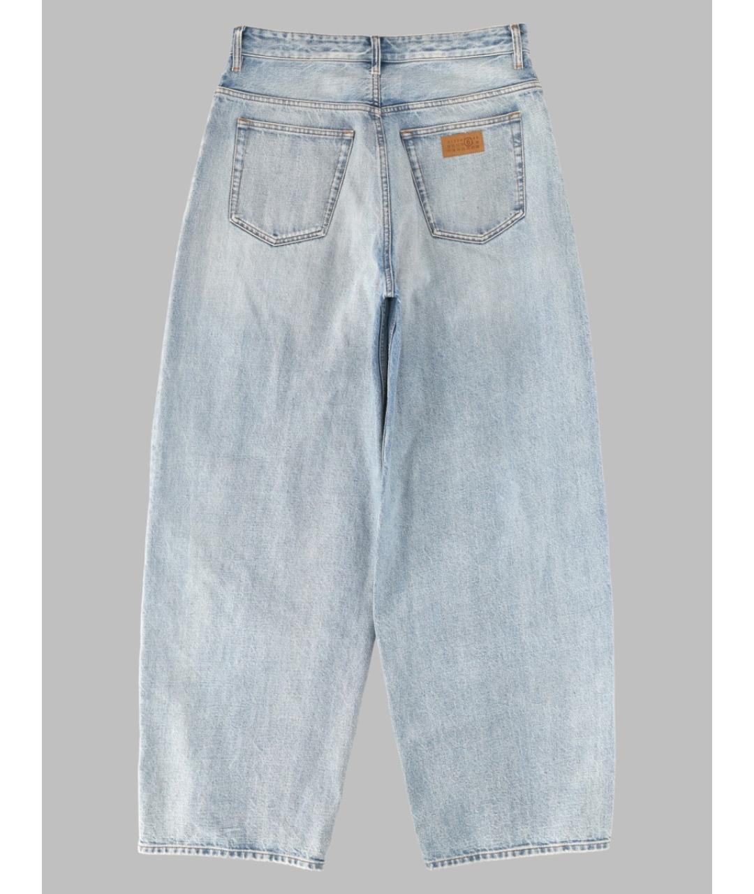 MM6 MAISON MARGIELA Голубые хлопковые прямые джинсы, фото 2