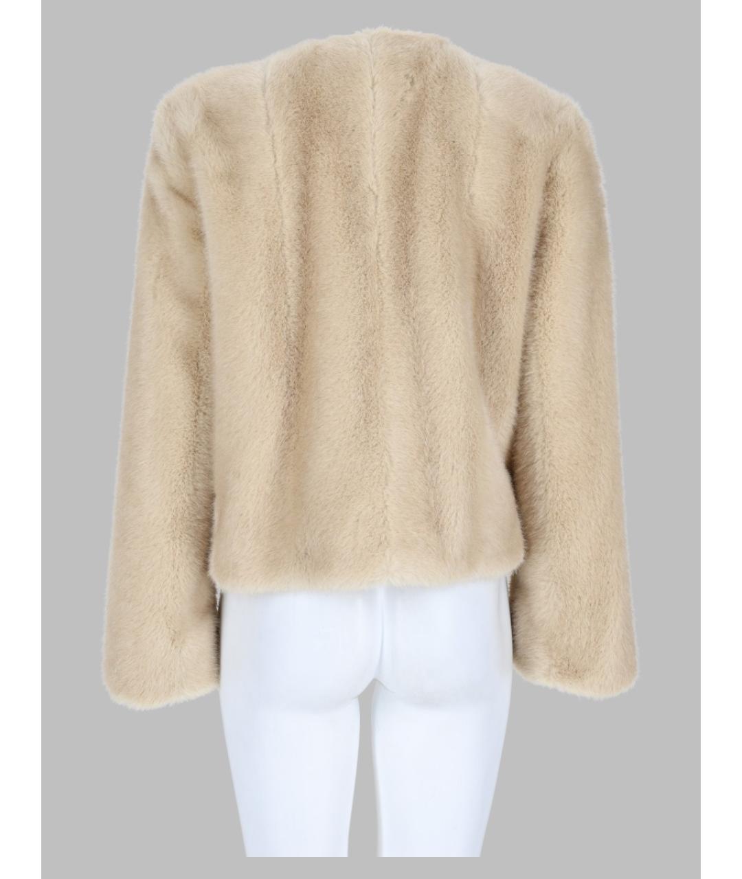 MAX MARA Бежевая полиэстеровая шуба, фото 2