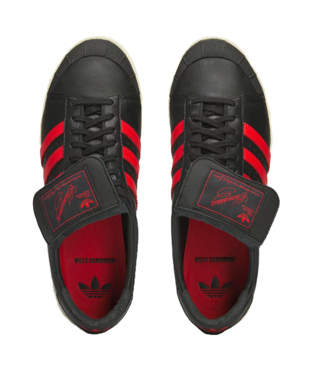 ADIDAS Черные кожаные кроссовки, фото 4