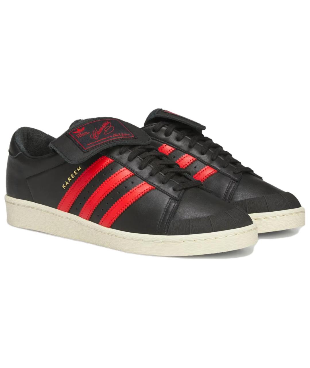ADIDAS Черные кожаные кроссовки, фото 3