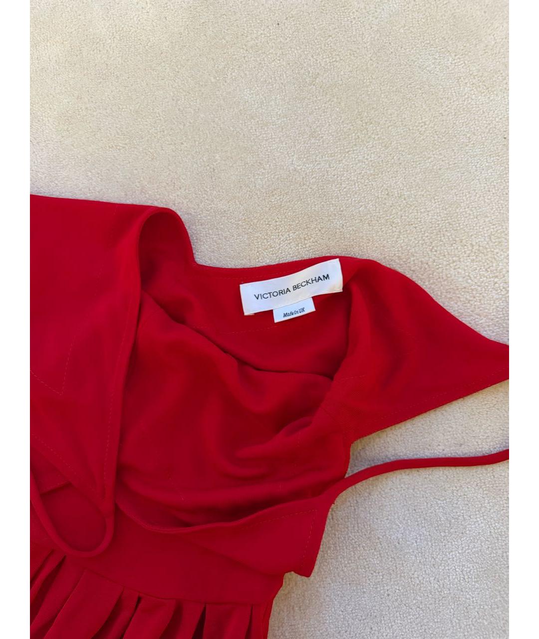 VICTORIA BECKHAM Красное вискозное повседневное платье, фото 3