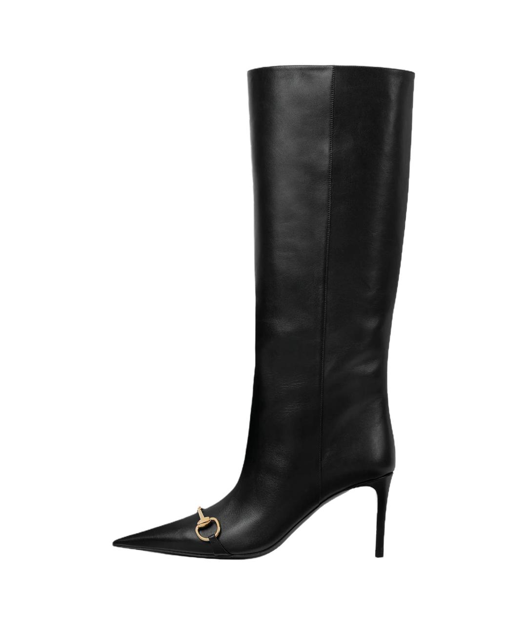 GUCCI Черные кожаные сапоги, фото 2