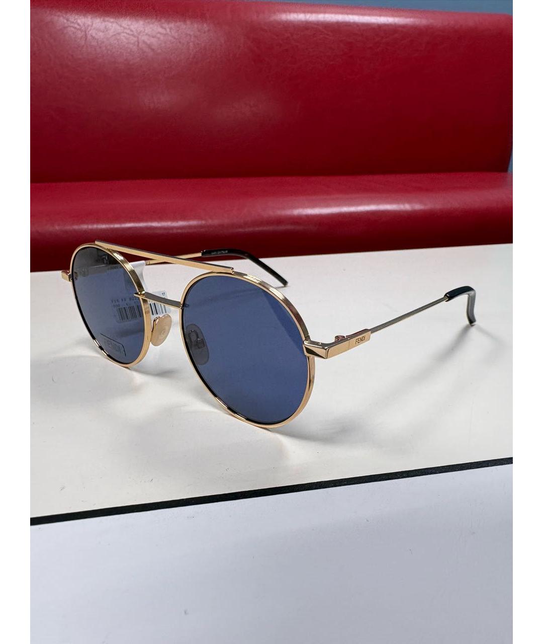 FENDI Синие металлические солнцезащитные очки, фото 8