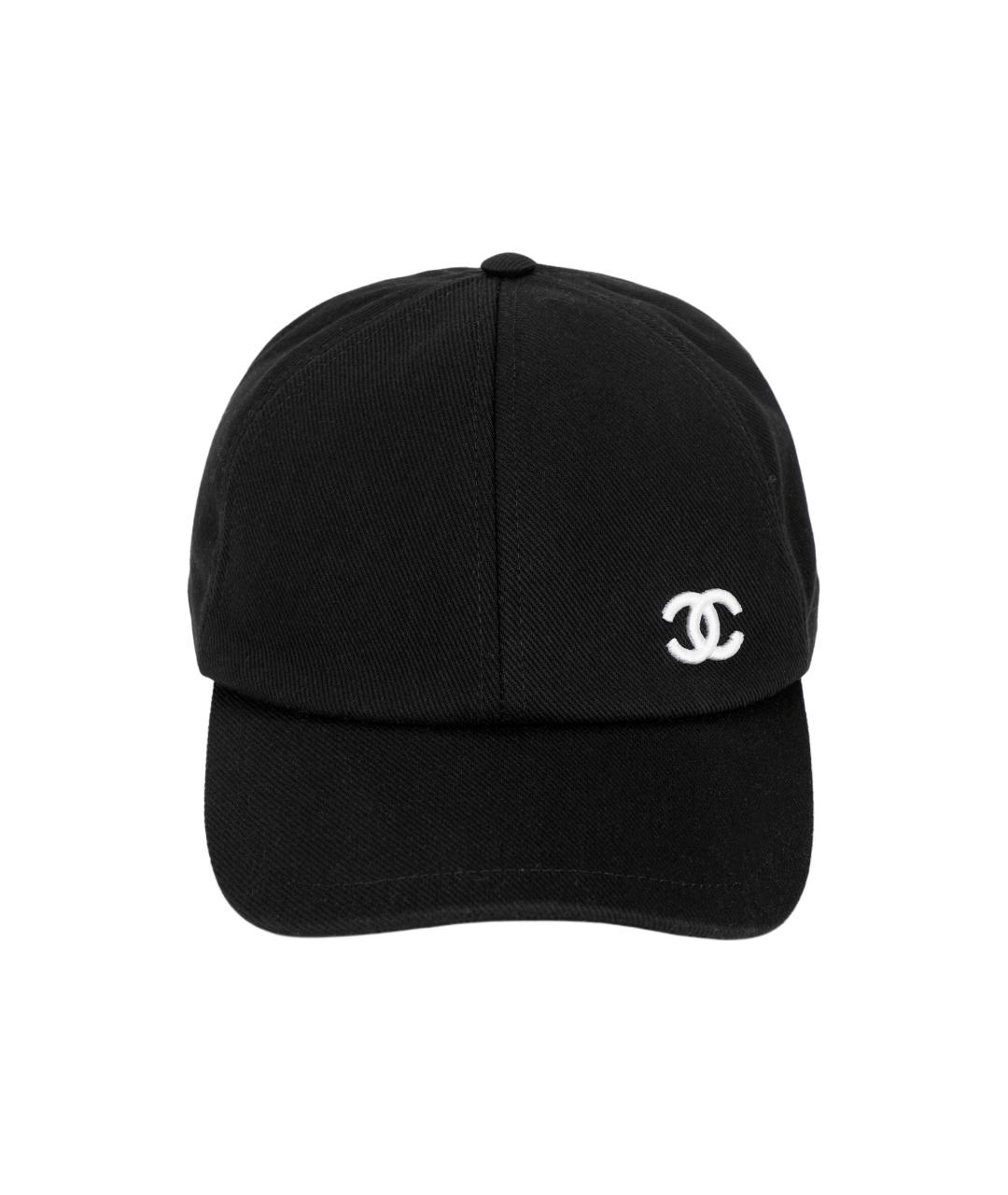 CHANEL Черная хлопковая кепка, фото 2