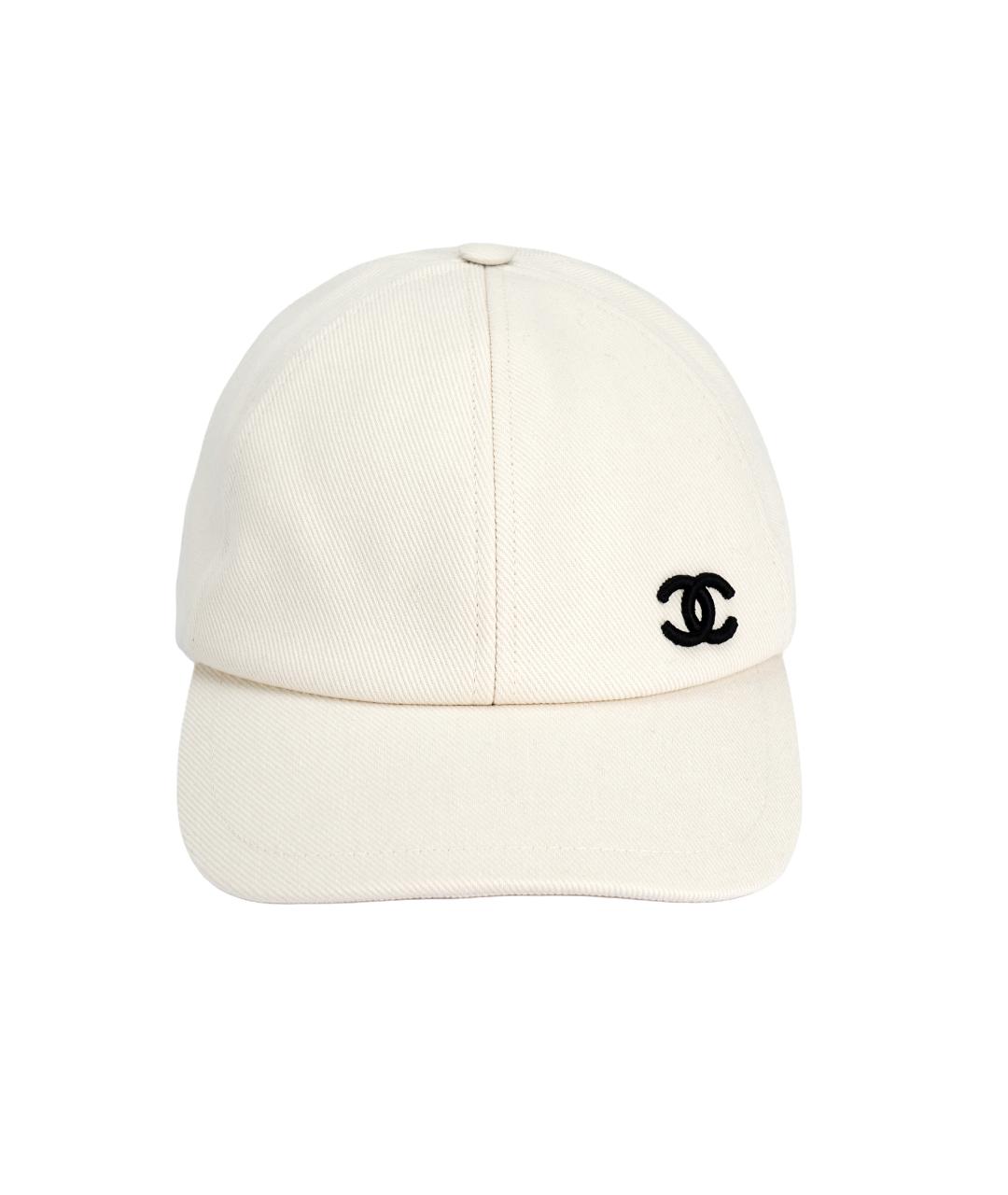 CHANEL Белая хлопковая кепка, фото 2