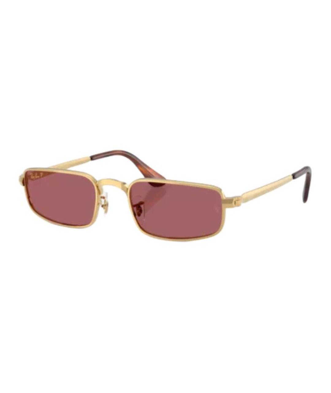 RAY BAN Золотые металлические солнцезащитные очки, фото 1