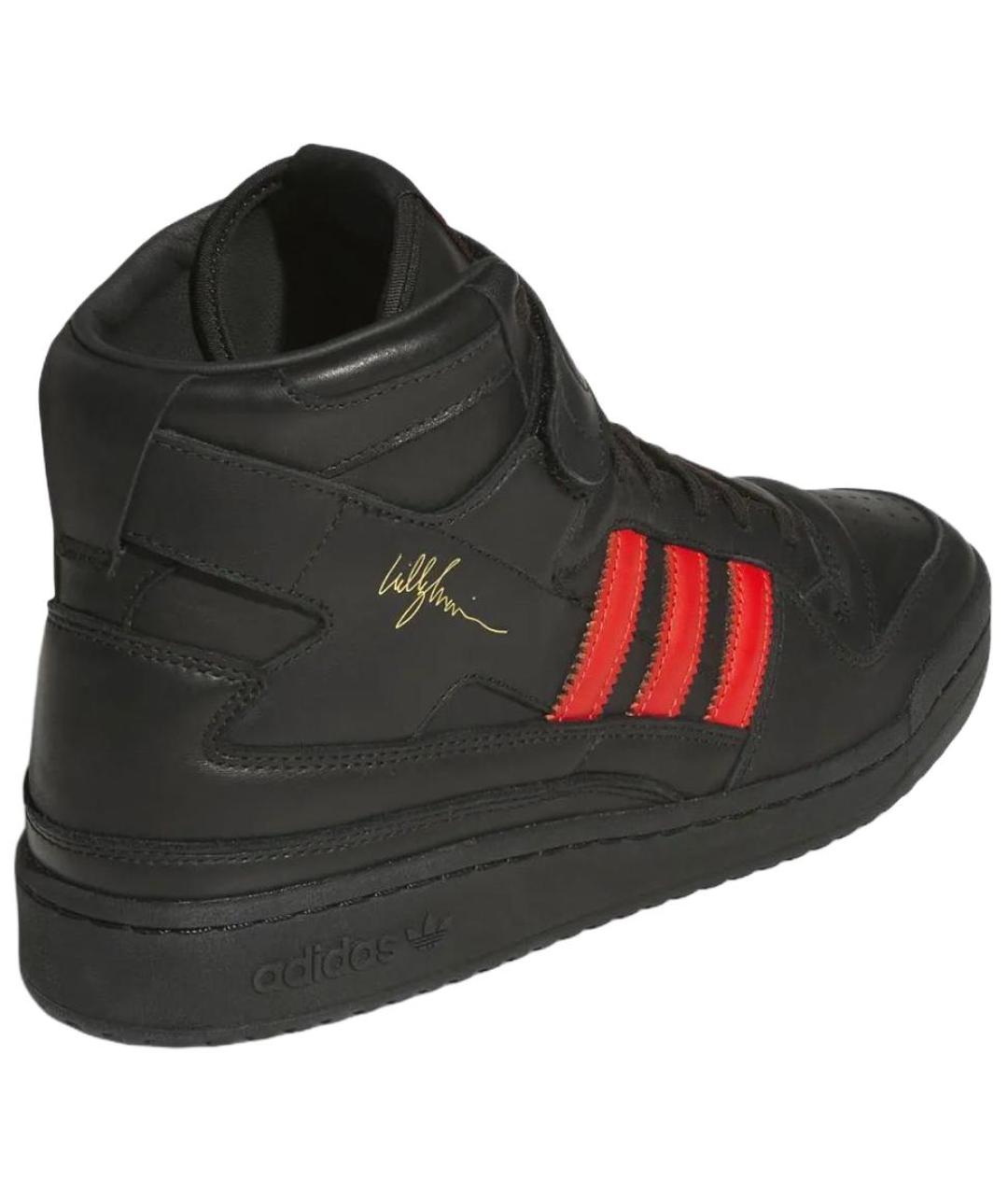 ADIDAS Черные кожаные кроссовки, фото 4