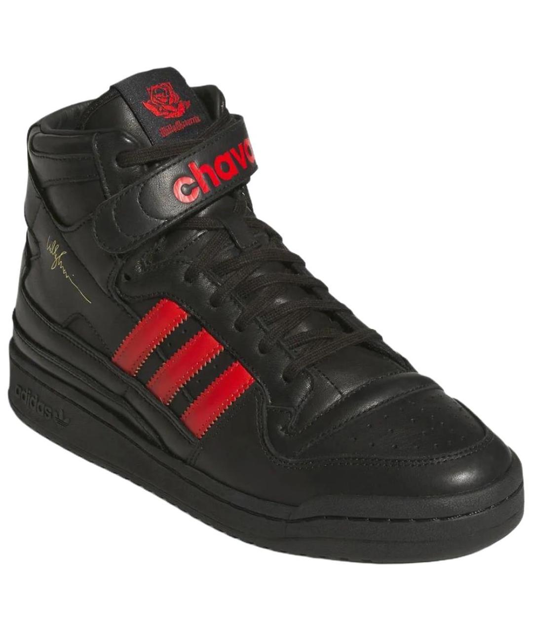ADIDAS Черные кожаные кроссовки, фото 3